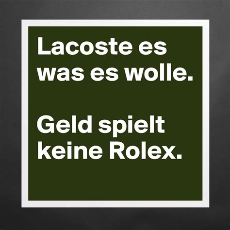 Geld spielt keine Rolex 